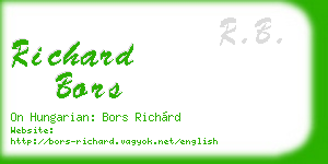 richard bors business card